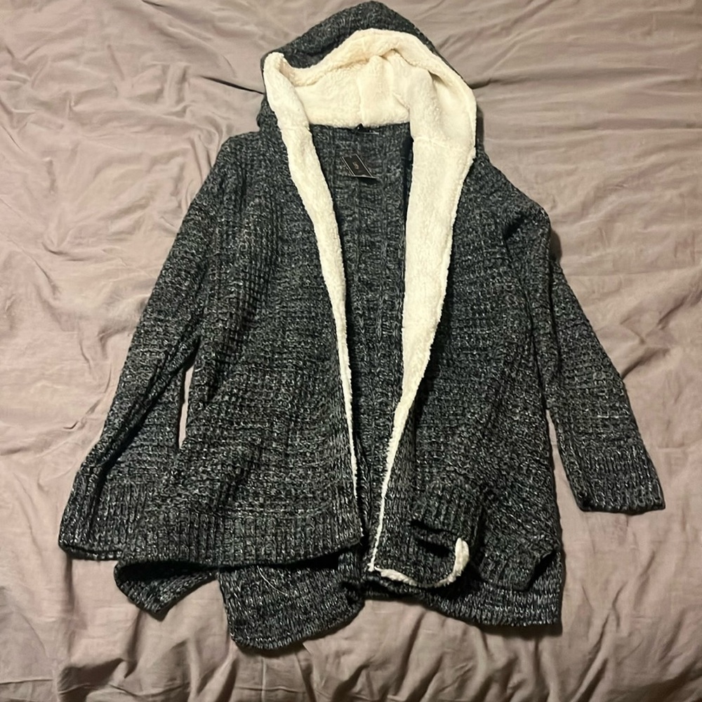 Lety & Me Cardigan. Gray/Black. Medium. Brand new!